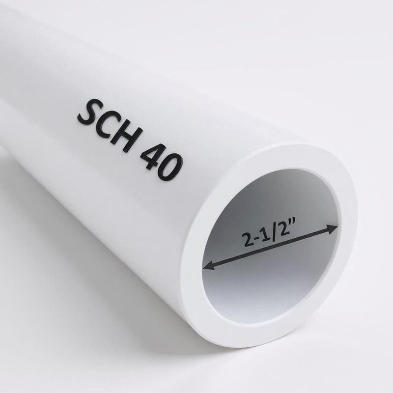 2-1/2" Schedule 40 PVC Pipe – Custom Cut Lengths (1FT to 8FT)