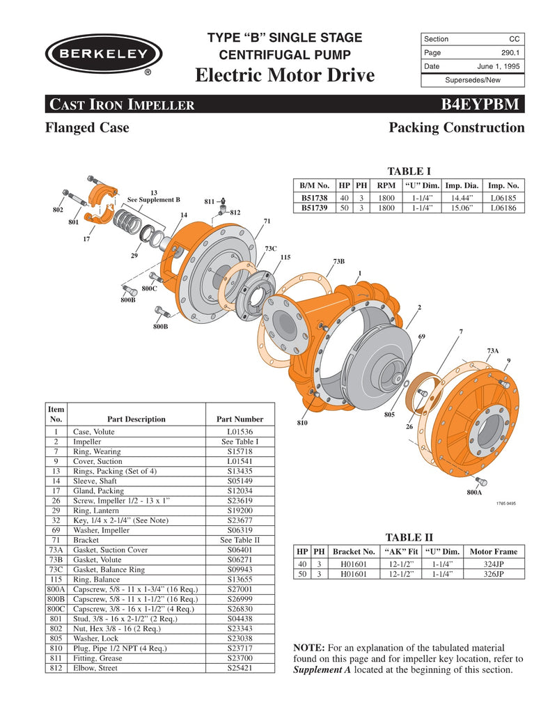 B4EYPBM Berkeley Replacement Parts