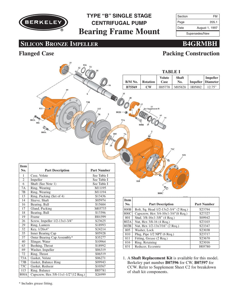 B4GRMBH Berkeley Replacement Parts