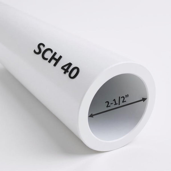 2-1/2" Schedule 40 PVC Pipe – Custom Cut Lengths (1FT to 8FT)