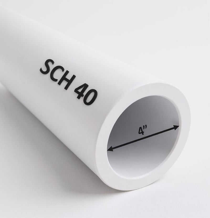 4" Schedule 40 PVC Pipe – Custom Cut Lengths (1FT to 8FT)