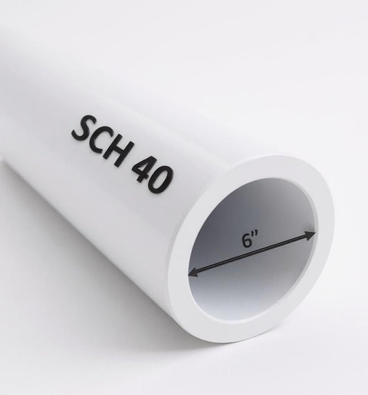 6" Schedule 40 PVC Pipe – Custom Cut Lengths (1FT to 8FT)