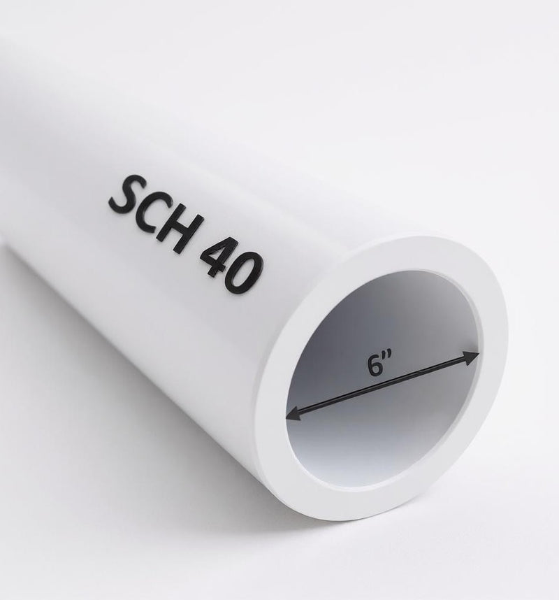 6" Schedule 40 PVC Pipe – Custom Cut Lengths (1FT to 8FT)