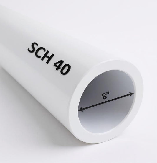 8" Schedule 40 PVC Pipe – Custom Cut Lengths (1FT to 8FT)