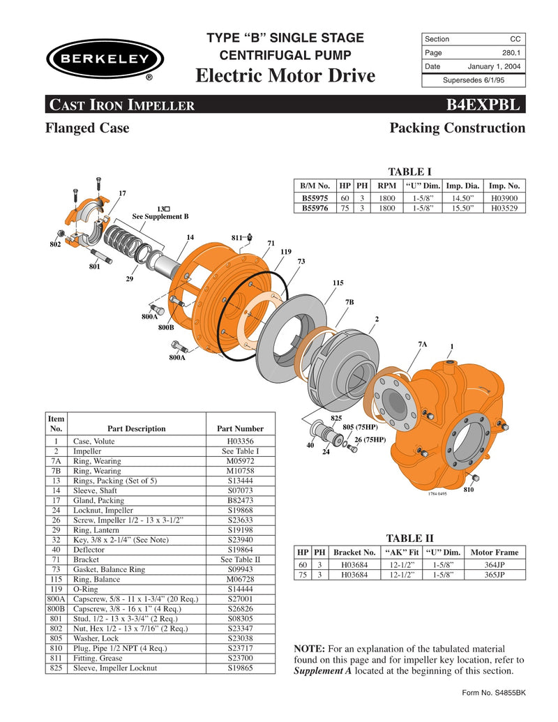 B4EXGBL Berkeley Replacement Parts