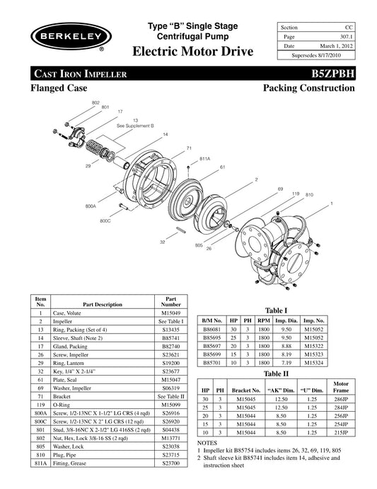 B5ZPBH Berkeley Replacement Parts