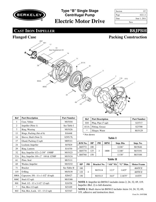 B8JPBH Berkeley Replacement Parts