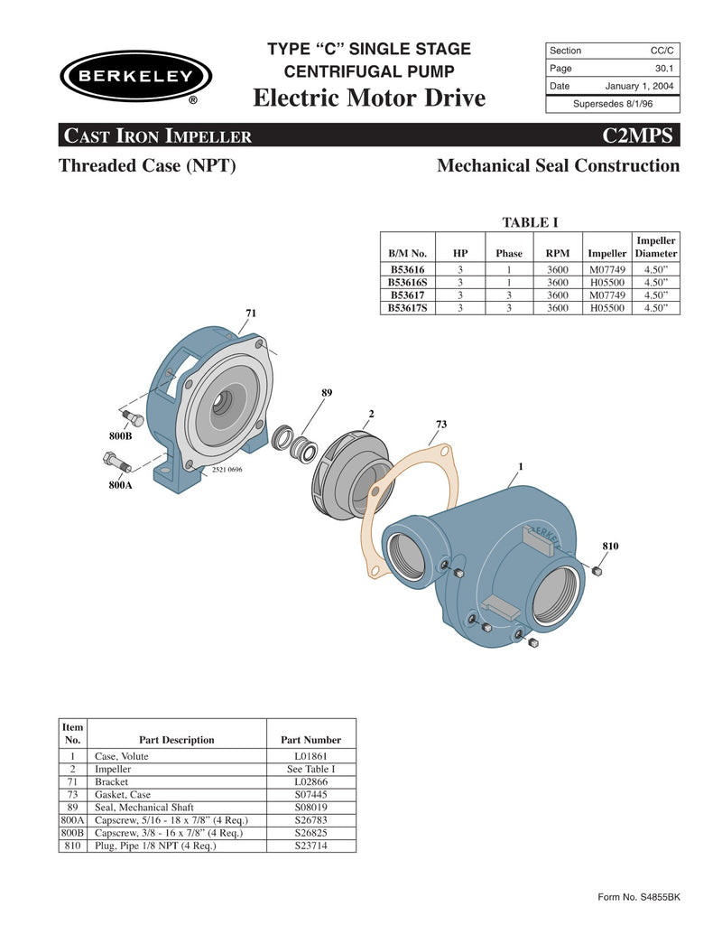 C2MPS Berkeley Replacement Parts