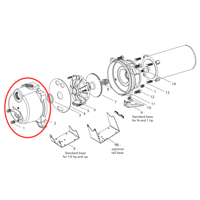Goulds 1K324 Front Casing – Cast Iron Replacement for GT Irri-Gator Pump Series